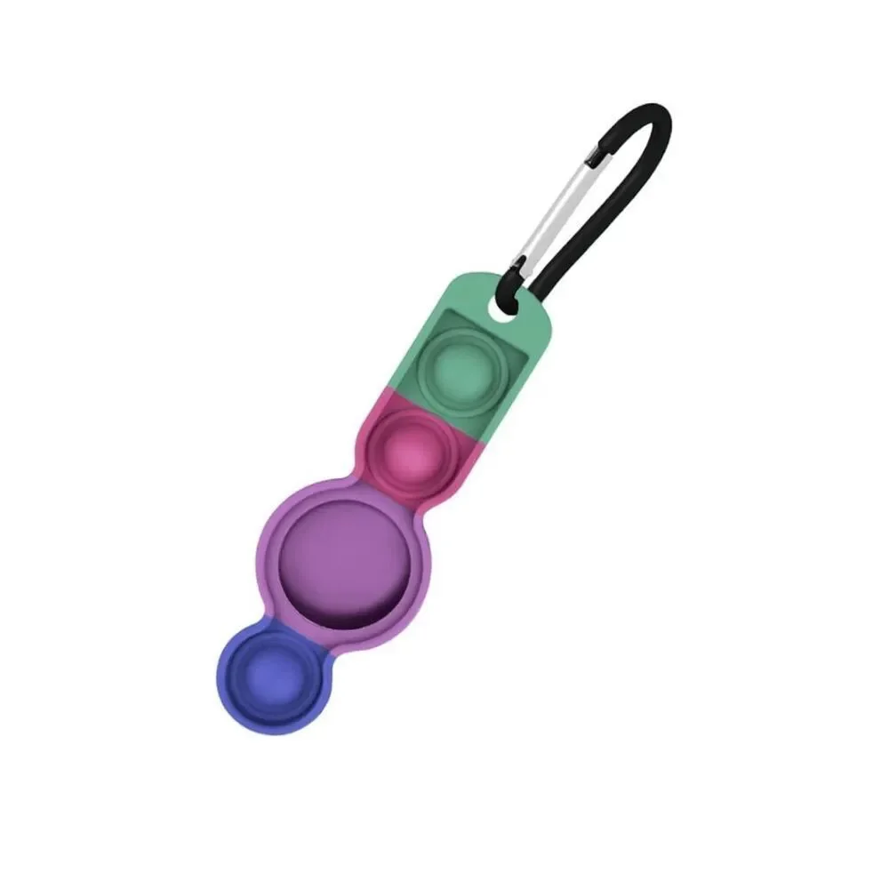 4 Pack Airtag Holder Keychain with Pop Fidget Toy Color Random